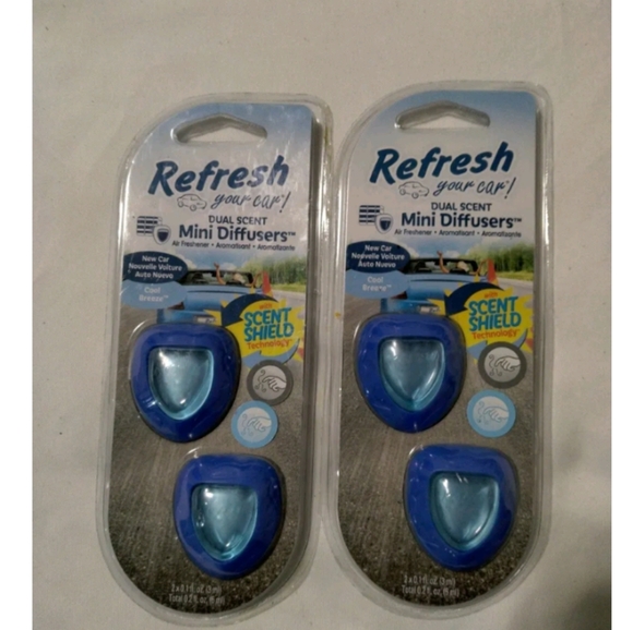 Refresh Mini Diffusers- (2) 2 Packs- Cool Breeze Scent - Picture 1 of 1